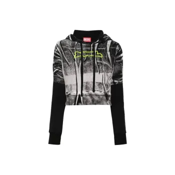 DIESEL F Slimmy Hood Crease Effect Printed Hoodie