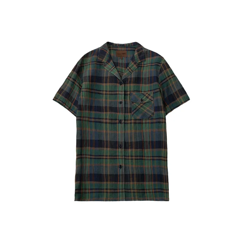 CYCLE DOCUMENT Shirt Women's Dark Green Plaid-0