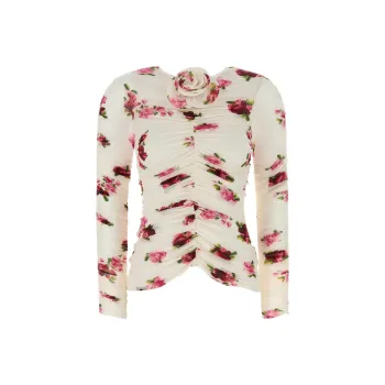 Magda Butrym Rose appliqué Ruched Top