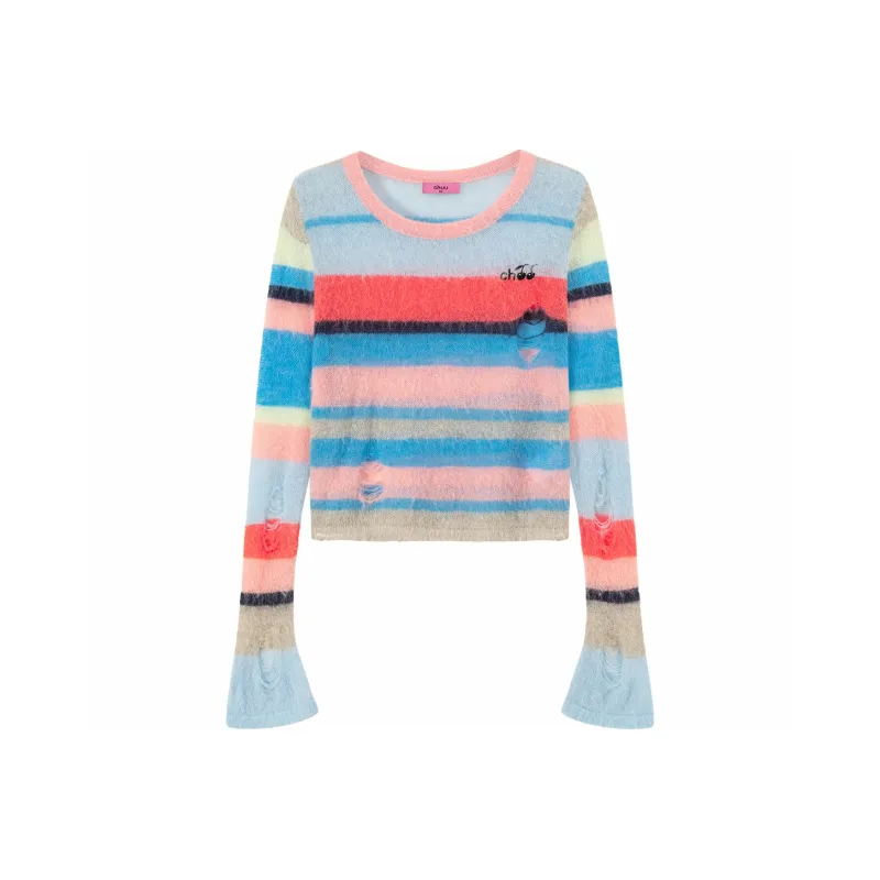 CHUU Knitwear Women's Rainbow Stripes-0