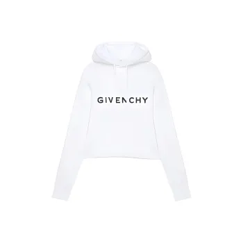 Givenchy Logo Printed Cropped Hoodie