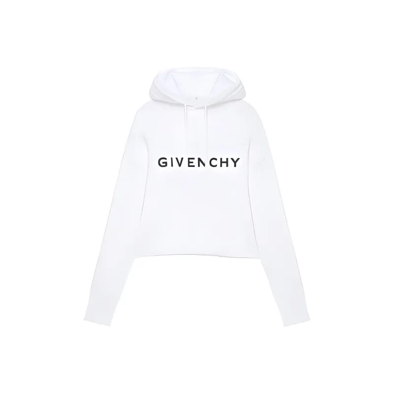 Givenchy Logo Printed Cropped Hoodie-0