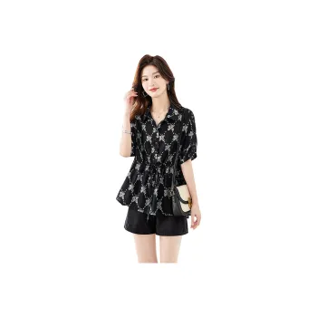 Cypress House Shirt Women's Black Background With Butterfly
