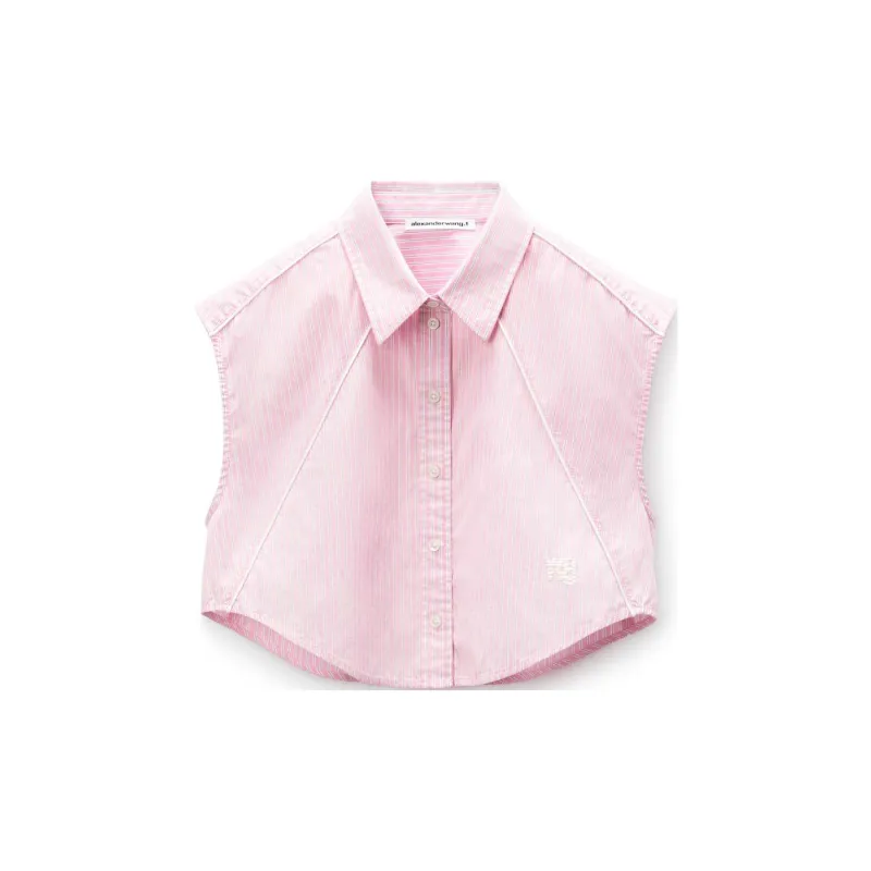 Alexander Wang Pinstriped Cropped Shirt-0