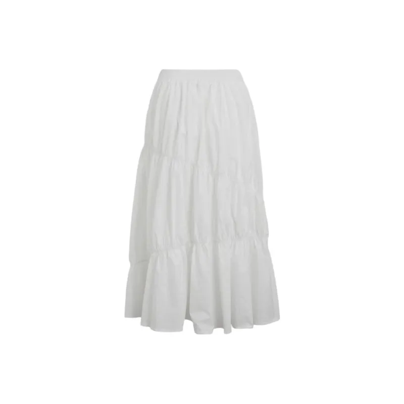 URBAN REVIVO Casual Long Skirt Women's Raw White-1