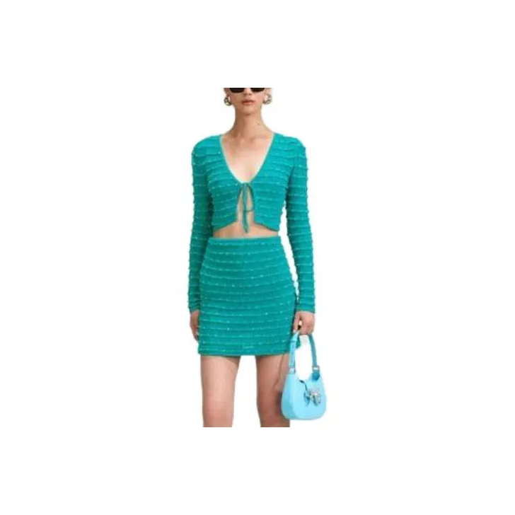Self portrait Cropped Knitted Cardigan-0