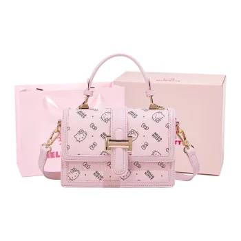 MESUCA Sanrio Hello Kitty, Collaboration Kitty Series PU One Shoulder Handbag Women's Pink