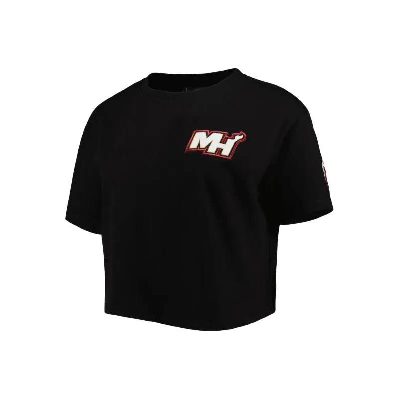 NBA Miami Heat Drop Shoulder Sleeve T-Shirt Women's Black-0