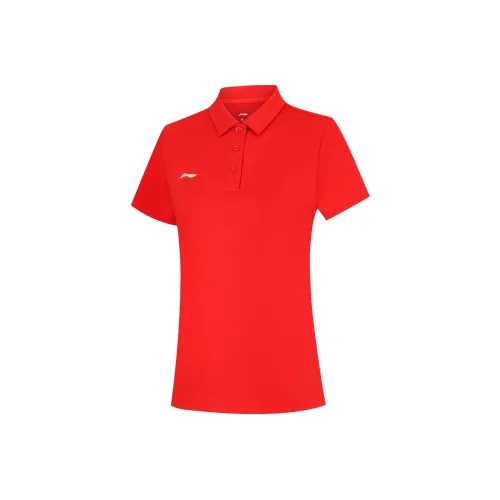 LiNing Polo Shirt Women's Flag Red