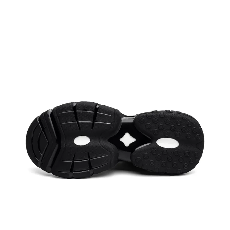 JEEP SPIRIT Abrasion Resistant Breathable Height Increasing Low Top Chunky Sneakers Men's Black-5