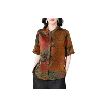 Yi Mengyuan Silk Shirt Women's Caramel