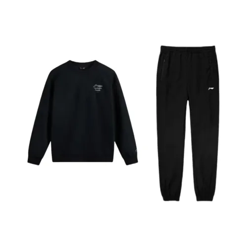 LiNing Sports Life Collection Sweatshirt Set Men's Black