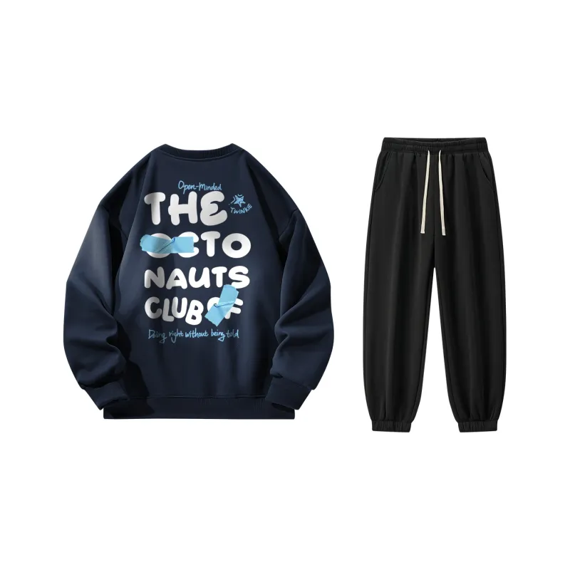 Small Columns Under The Sea Sweatshirt Set Unisex-16