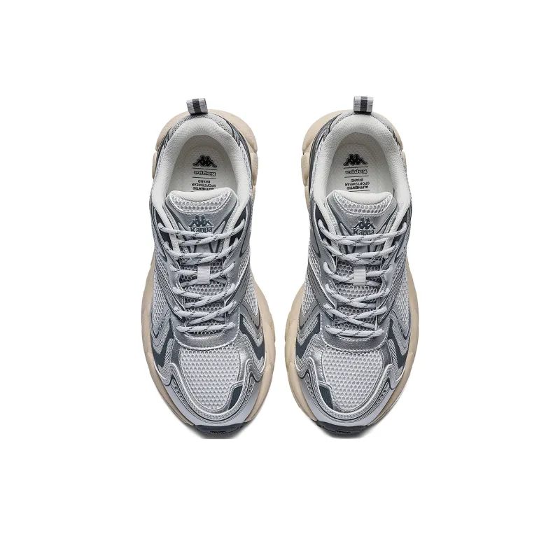 Kappa Back to Back Breathable And Lightweight Low Top Chunky Sneakers Unisex Cool Gray-2