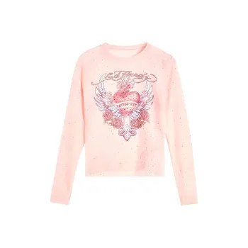 Ed Hardy SS24 Regular T Shirt Women's Cherry Blossom Pink