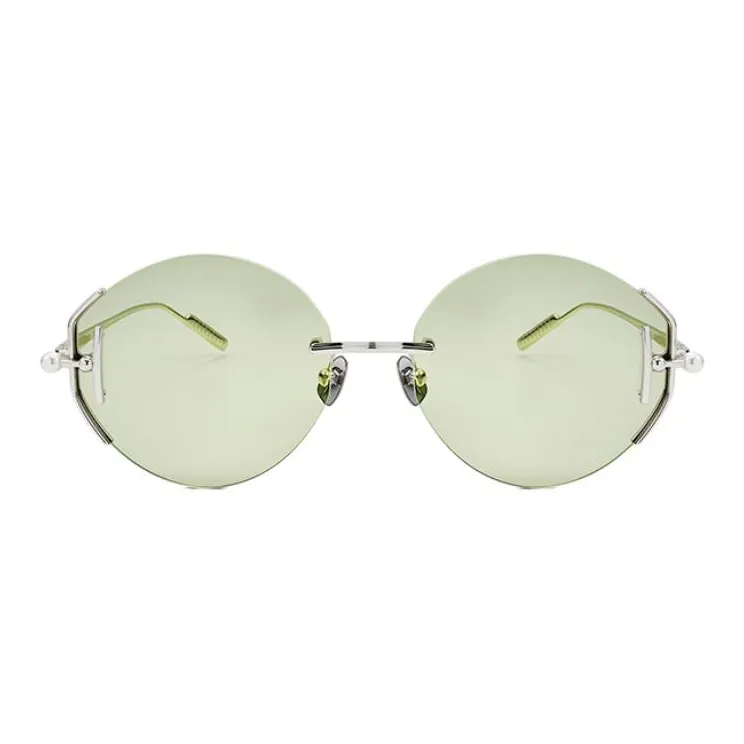 THE OWNER Β Titanium Round Sunglasses Women's-6