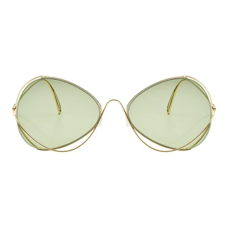 THE OWNER Titanium Irregular Shape Sunglasses Unisex-1