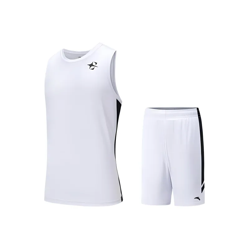 Anta Basketball Collection Basketball Suit Men's Pure White-0