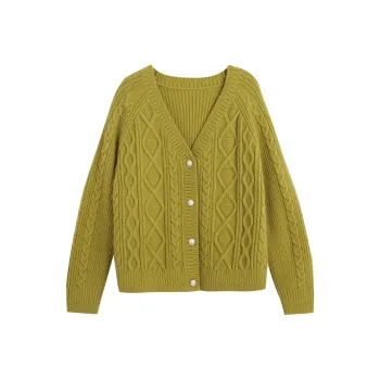 Olrain Knitwear Women's Mustard Green