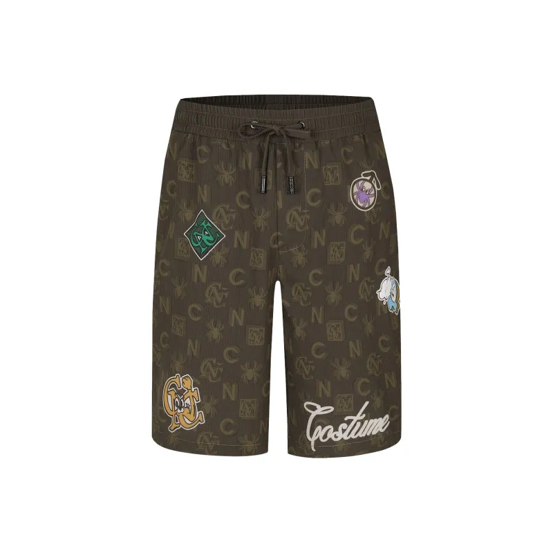 C'N'C Trend Series Casual Shorts Men's Brown With Print-0