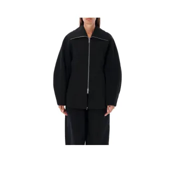 GANNI Bonded Crepe Curve Sleeve Jacket