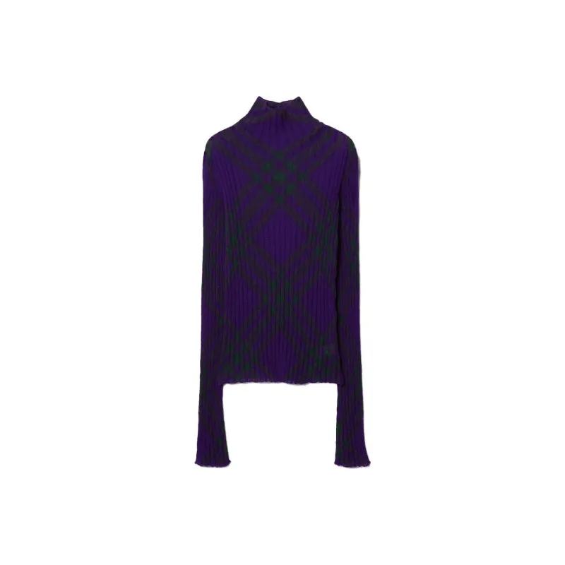 Burberry Plaid check Rib knit Jumper-0