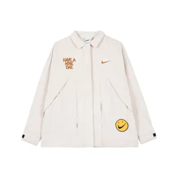 Nike Women's Smiley Corduroy Collared Sport Jacket Pink