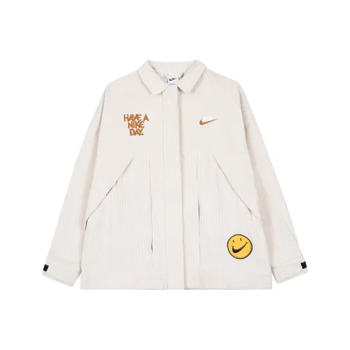 Nike Women's Smiley Corduroy Collared Sport Jacket Pink