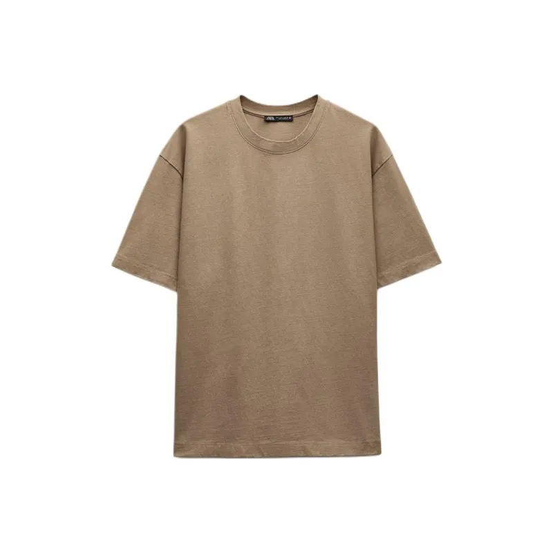 ZARA T Shirt Women's Light Beige-0