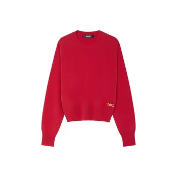 VERSACE Logo-Plaque Crewneck Jumper