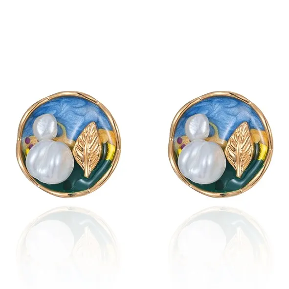 Taste The Color Pearl Stud Earrings Women's-0