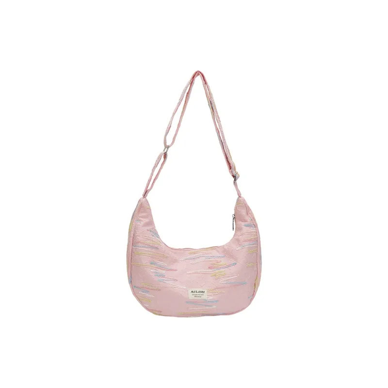 Single Warehouse Canvas Handheld Shoulder Bag Women's White/Pink/Yellow/Black-6