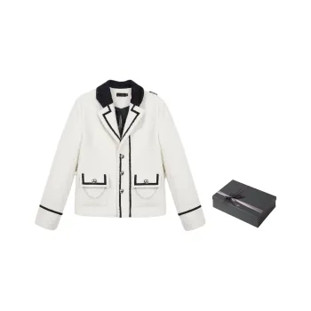 ONOFFON Solid Color Slim Fit Coat Spring And Autumn Women's Includes Gift Box Sets White