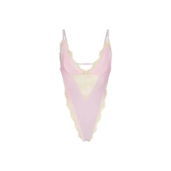 SKIMS Valentine's Day VELVET LACE TEDDY Bodysuits Women's Cherry Blossom/Pink