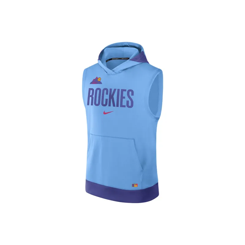 Nike Colorado Rockies Authentic Collection City Connect Men's Nike Dri FIT Mlb Sleeveless Pullover Hoodie-0