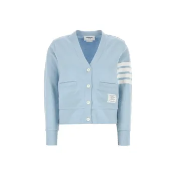 THOM BROWNE V Neck Buttoned Cardigan