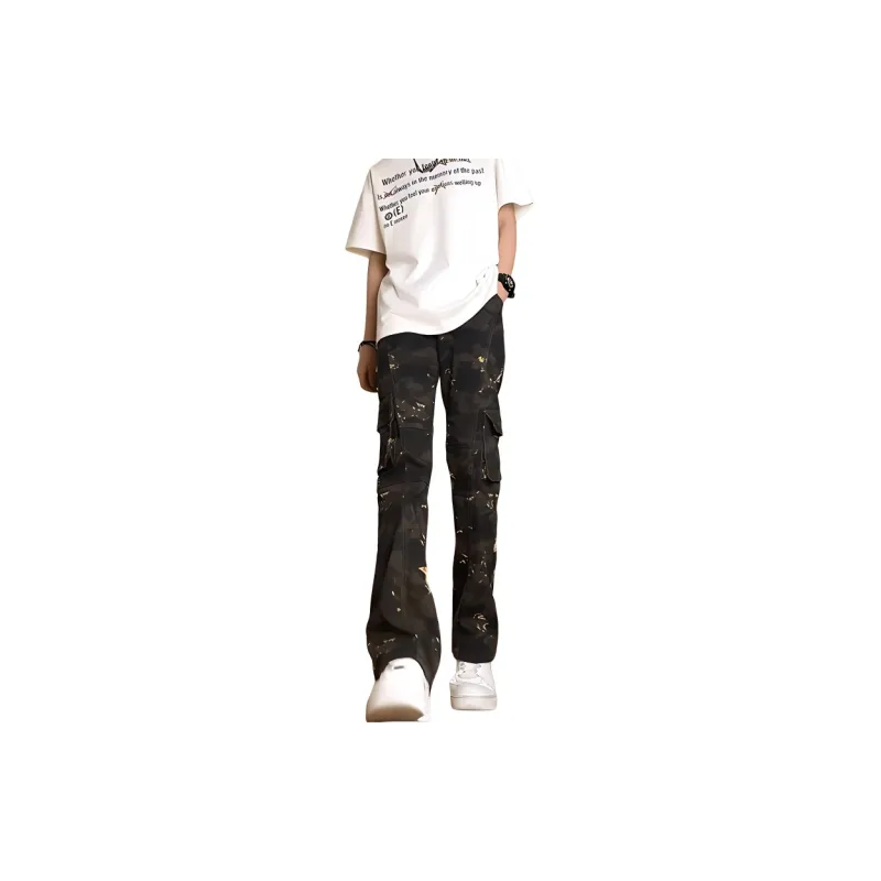 DARK HORSE Casual Pants Unisex Camouflage Khaki-0