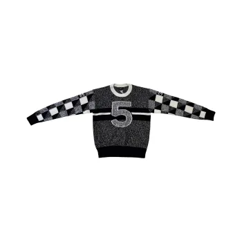 CHANEL 22 Fall And Winter Cashmere Sweater Women's Black White