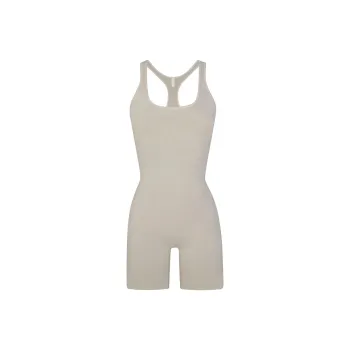 SKIMS OUTDOOR MID THIGH ONESIE Jumpsuit Women's STONE/Stone Color