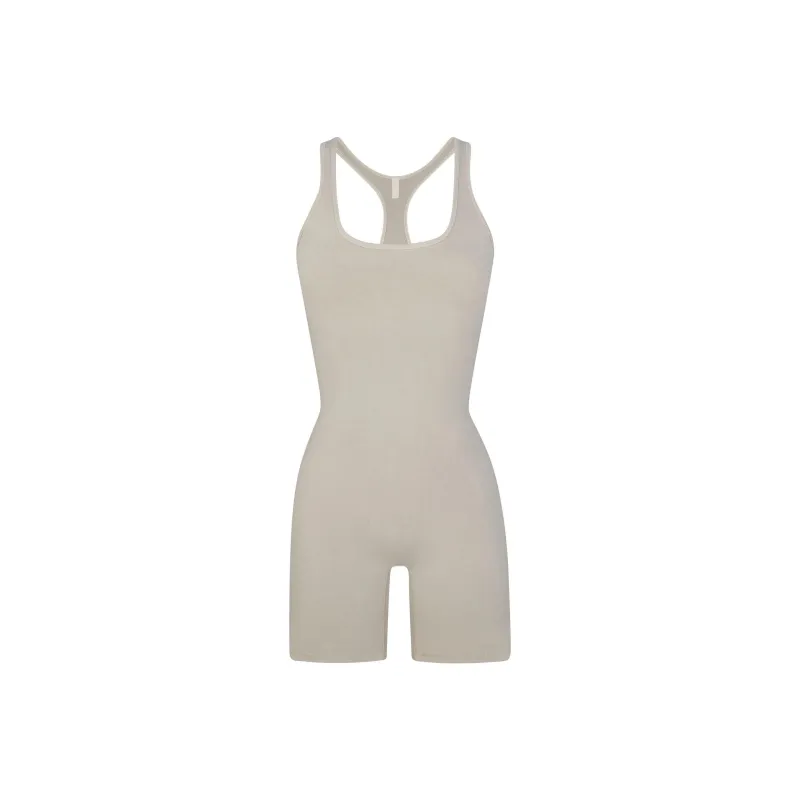 SKIMS OUTDOOR MID THIGH ONESIE Jumpsuit Women's STONE/Stone Color-0