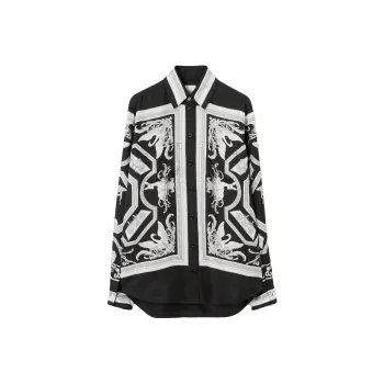 Burberry Statue Printed Long-Sleeved Shirt
