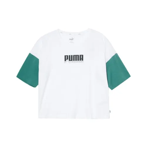 PUMA Drop Shoulder Sleeve T Shirt Women's PUMA White
