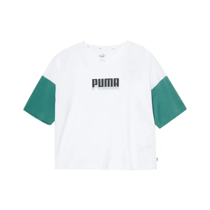 PUMA Drop Shoulder Sleeve T Shirt Women's PUMA White-0