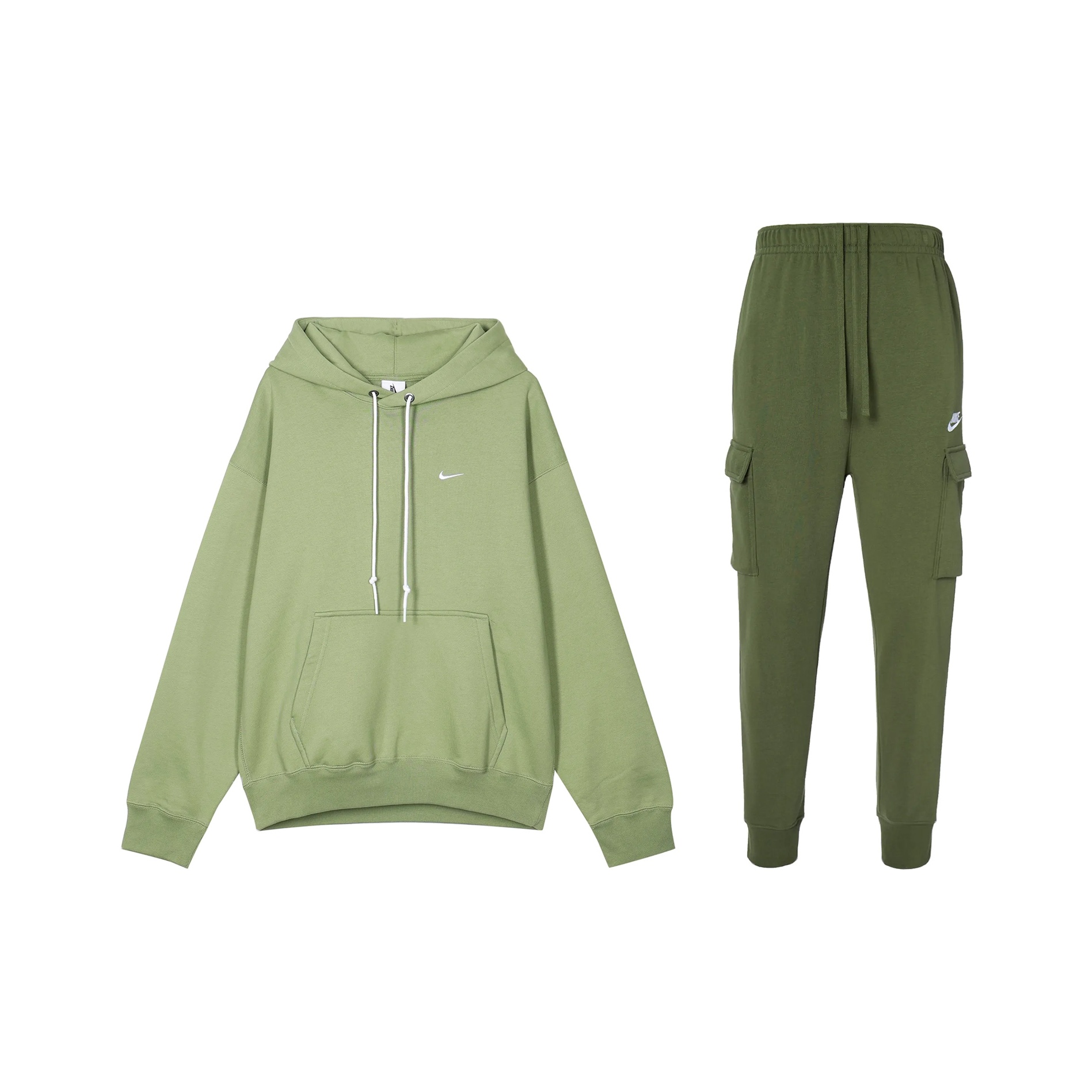olive green nike hoodie and sweatpants set