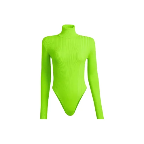 Adidas Originals Ivy Park Halls Of Ivy Turtleneck Rib Knit Bodysuit Semi Solar Slime