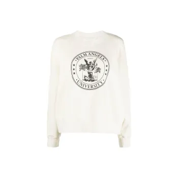 PALM ANGELS College Classic Crewneck Butter/Black