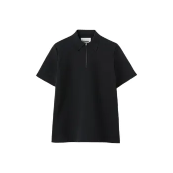 JIL SANDER Zip Detailed Straight Hem Polo Top