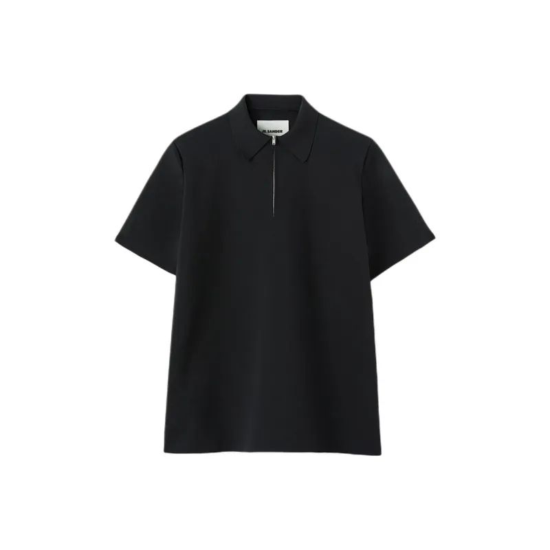 JIL SANDER Zip Detailed Straight Hem Polo Top-0