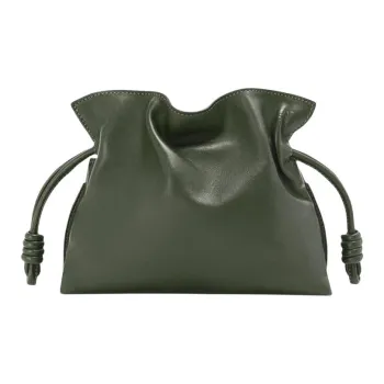 LOEWE Flamenco Leather Portable Crossbody Bag Shoulder Bag Mini Women's Army Green