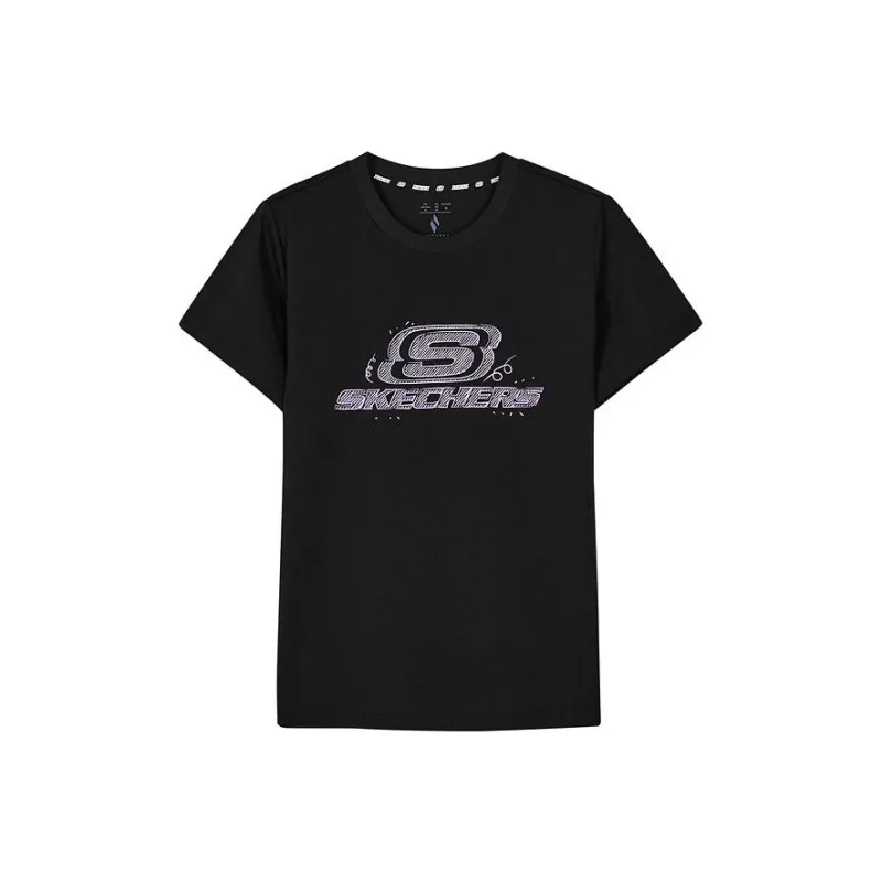 Skechers Regular T Shirt Women's Carbon Black-0